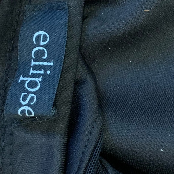 Black Strapless Dress with Mesh Waistline - Picture 4 of 4